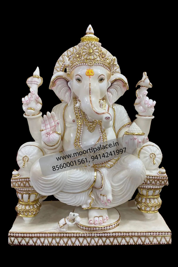 Gold Painting Ganeshji Idol