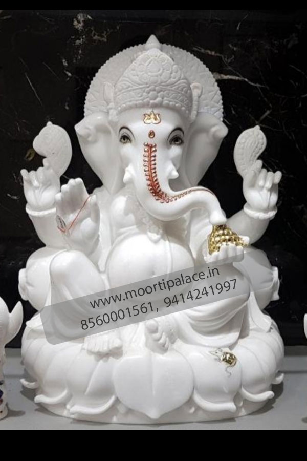 White Marble Ganesha Diety